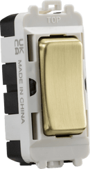 Knightsbridge MLA GDM004BB 20AX 2 way SP module (centre off) - brushed brass - Knightsbridge MLA - Falcon Electrical UK