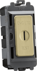 Knightsbridge MLA GDM008BB 20AX DP key module (marked EMG LTG TEST) - brushed brass - Knightsbridge MLA - Falcon Electrical UK