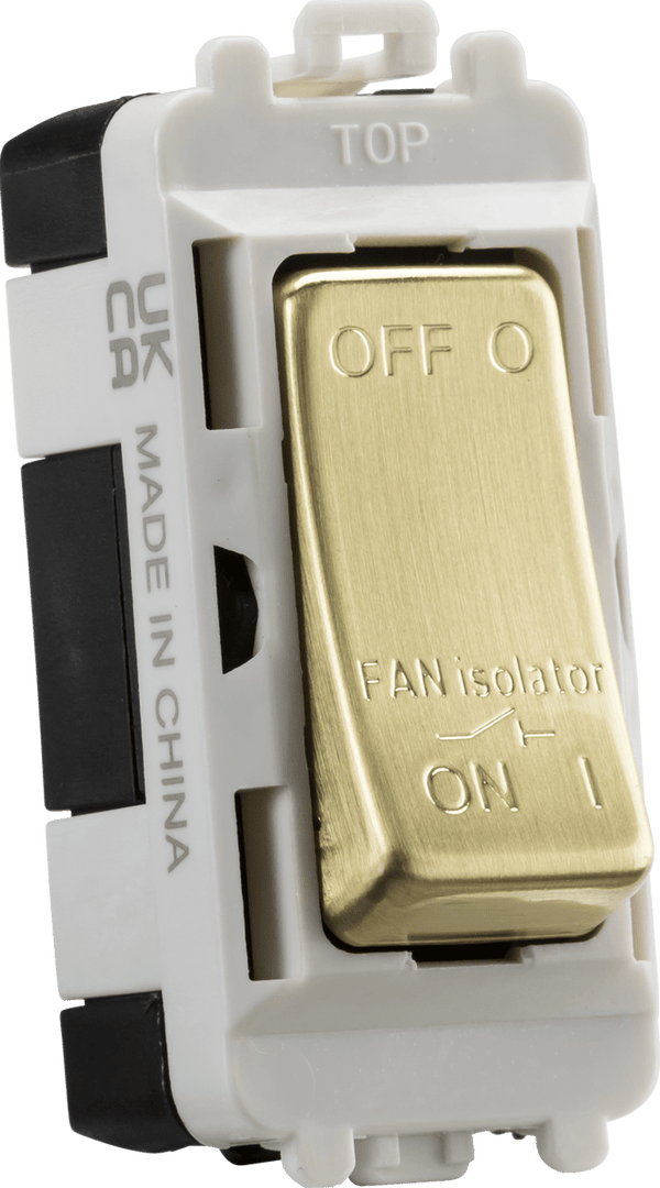 Knightsbridge MLA GDM020BB 10A Fan Isolator Module - brushed brass - Knightsbridge MLA - Falcon Electrical UK