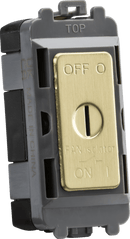 Knightsbridge MLA GDM021BB 10A fan Isolator key switch module - brushed brass - Knightsbridge MLA - Falcon Electrical UK