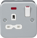 Knightsbridge MLA MR7000N Metal Clad 13A 1G DP switched socket with neon - Knightsbridge MLA - Falcon Electrical UK