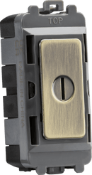 Knightsbridge MLA GDM009AB 20AX 2 way SP key module - antique brass - Knightsbridge MLA - Falcon Electrical UK