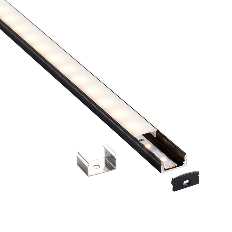 Saxby 94946 RigelSLIM Surface 2m Aluminium Profile-Extrusion Black - Saxby - Falcon Electrical UK
