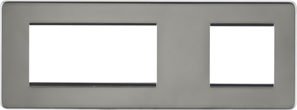 Knightsbridge MLA SF6GBN Screwless 6G Modular Faceplate (2G + 4G) - Black Nickel - Knightsbridge MLA - Falcon Electrical UK