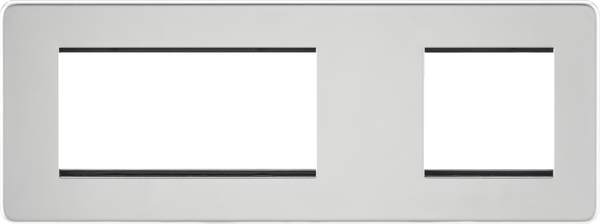 Knightsbridge MLA SF6GPC Screwless 6G Modular Faceplate (2G + 4G) - Polished Chrome - Knightsbridge MLA - Falcon Electrical UK