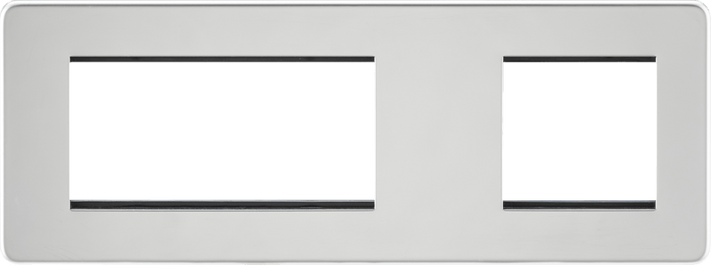 Knightsbridge MLA SF6GPC Screwless 6G Modular Faceplate (2G + 4G) - Polished Chrome - Knightsbridge MLA - Falcon Electrical UK
