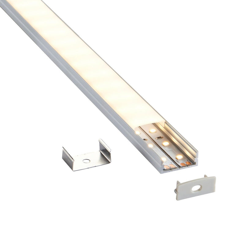 Saxby 97735 RigelSLIM Surface Wide 2m Aluminium Profile-Extrusion Sliver - Saxby - Falcon Electrical UK
