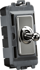 Knightsbridge MLA GDM01TOGBN 20AX 1G 2-way SP Grid Toggle Switch - black nickel - Knightsbridge MLA - Falcon Electrical UK