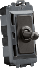 Knightsbridge MLA GDM05TOGSB 20AX Intermediate Grid Toggle Switch - smoked bronze - Knightsbridge MLA - Falcon Electrical UK