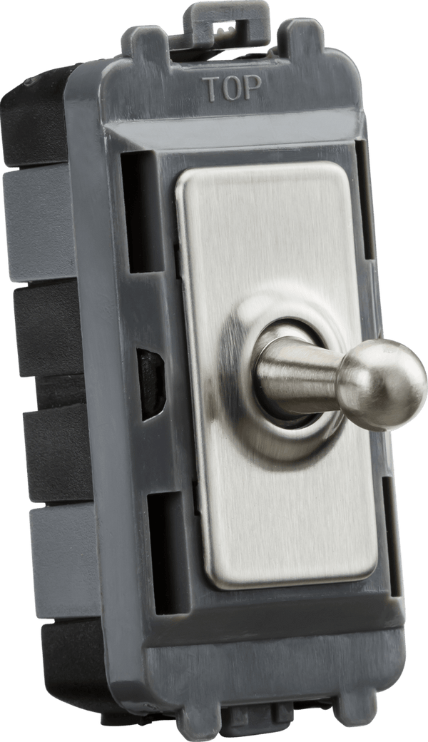 Knightsbridge MLA GDM05TOGBC 20AX Intermediate Grid Toggle Switch - brushed chrome - Knightsbridge MLA - Falcon Electrical UK