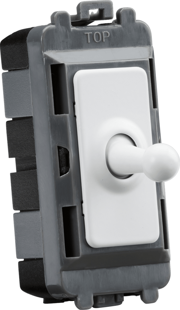 Knightsbridge MLA GDM05TOGMW 20AX Intermediate Grid Toggle Switch - matt white - Knightsbridge MLA - Falcon Electrical UK