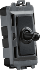Knightsbridge MLA GDM05TOGMB 20AX Intermediate Grid Toggle Switch - matt black - Knightsbridge MLA - Falcon Electrical UK