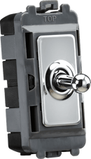 Knightsbridge MLA GDM05TOGPC 20AX Intermediate Grid Toggle Switch - polished chrome - Knightsbridge MLA - Falcon Electrical UK