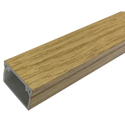 FSA2LOK 25x16mm Light Oak, Self-Adhesive PVC Mini-Trunking (3 X 1M Lengths) - Mixed Supply - Falcon Electrical UK