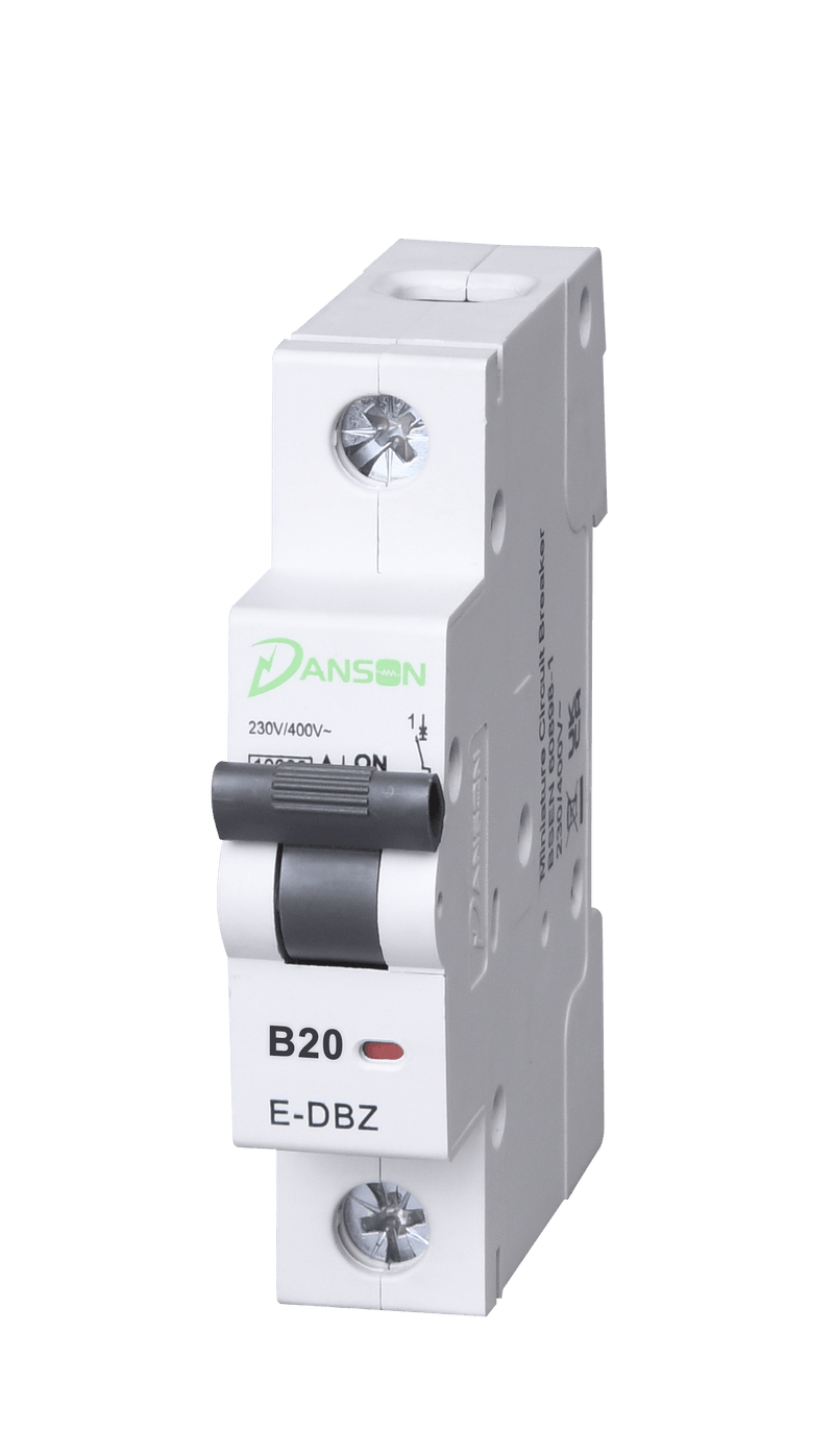 Danson E-DBZB120 MCB 10kA 20A SP Single Module B-Curve - Danson - Falcon Electrical UK