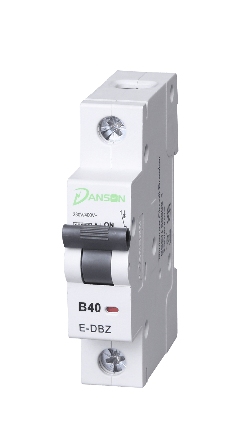 Danson E-DBZB140 MCB 10kA 40A SP Single Module B-Curve - Danson - Falcon Electrical UK