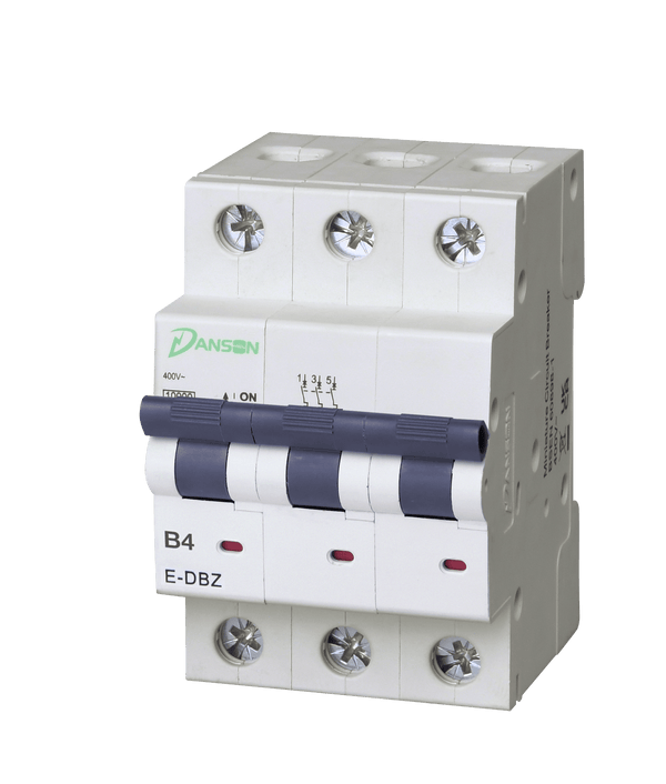 Danson E-DBZB304 MCB 10kA 4A 3P three Module B-Curve - Danson - Falcon Electrical UK