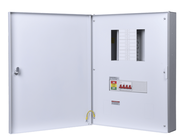 Danson E-TM4506 DANSON 6 WAY 3P+N B TYPE METAL DISTRIBUTION BOARD WITH 125A MAIN SWITCH INCOMER - Danson - Falcon Electrical UK