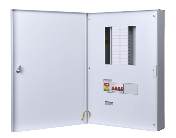 Danson E-TM4508 DANSON 8 WAY 3P+N B TYPE METAL DISTRIBUTION BOARD WITH 125A MAIN SWITCH INCOMER - Danson - Falcon Electrical UK