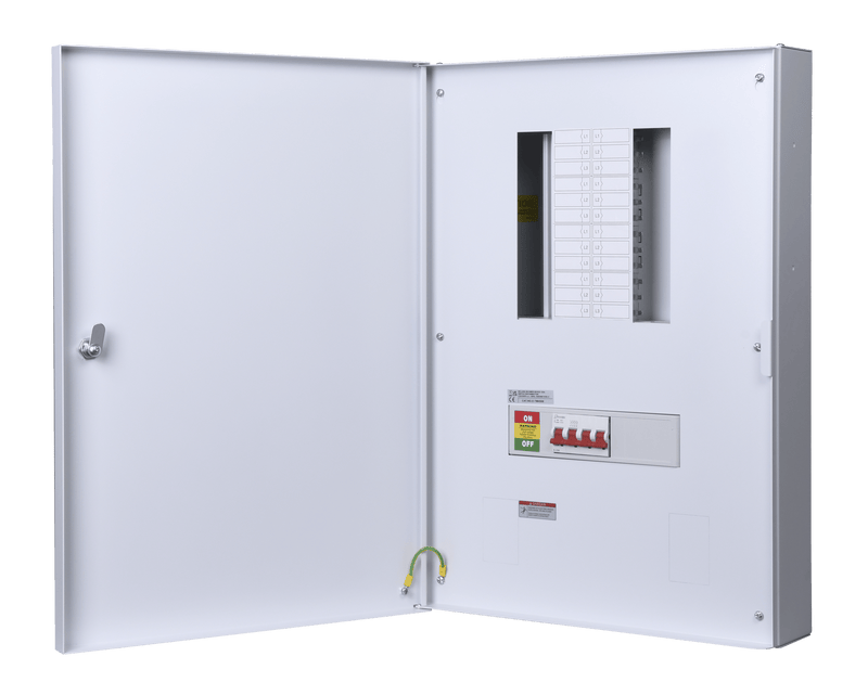 Danson E-TM4508 DANSON 8 WAY 3P+N B TYPE METAL DISTRIBUTION BOARD WITH 125A MAIN SWITCH INCOMER - Danson - Falcon Electrical UK