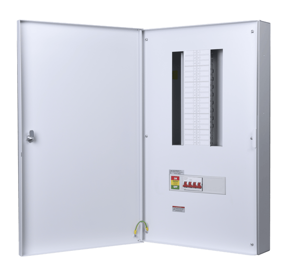 Danson E-TM4512 DANSON 12 WAY 3P+N B TYPE METAL DISTRIBUTION BOARD WITH 125A MAIN SWITCH INCOMER - Danson - Falcon Electrical UK