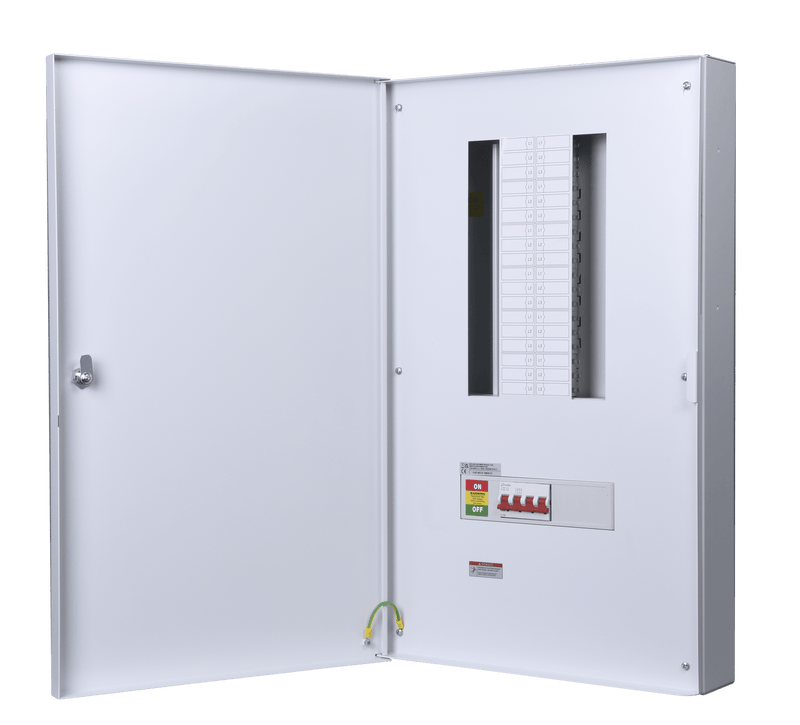 Danson E-TM4512 DANSON 12 WAY 3P+N B TYPE METAL DISTRIBUTION BOARD WITH 125A MAIN SWITCH INCOMER - Danson - Falcon Electrical UK