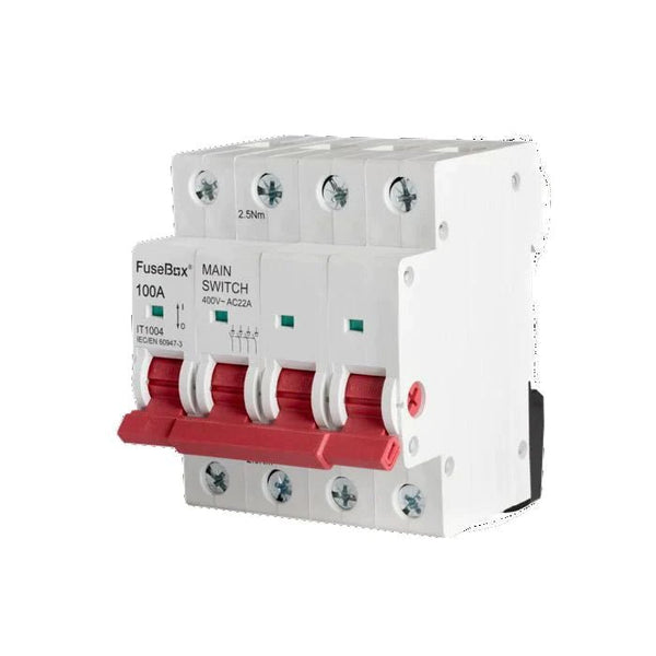 Fusebox IT1004 3 Phase, 100a, AC22A, 4P Main Switch - Fusebox - Falcon Electrical UK