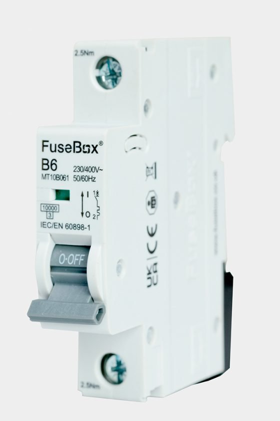 Fusebox MT10B061 3 Phase,MCB, Single Pole 6A 10kA,Curve B - Fusebox - Falcon Electrical UK