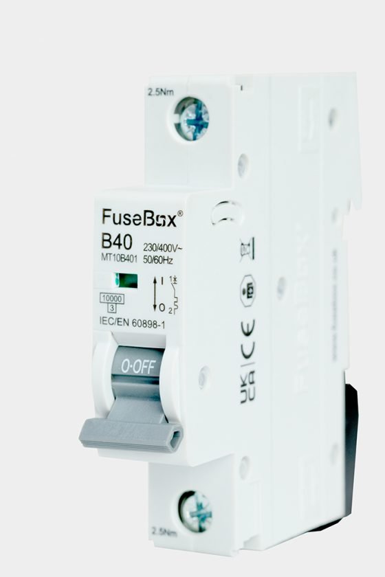 Fusebox MT10B401 3 Phase, MCB, Single Pole 40A 10kA,Curve B - Fusebox - Falcon Electrical UK