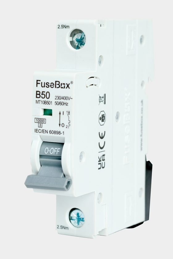 Fusebox MT10B501 3 Phase, MCB, Single Pole 50A 10kA,Curve B - Fusebox - Falcon Electrical UK