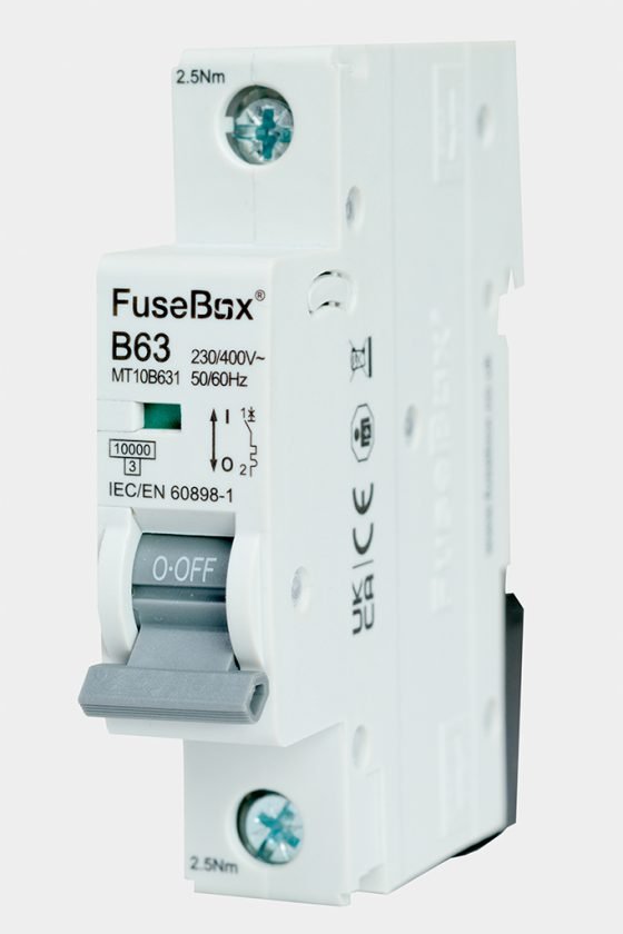 Fusebox MT10B631 3 Phase, MCB, Single Pole 63A 10kA,Curve B - Fusebox - Falcon Electrical UK
