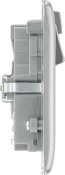 BG NBS22UWRG 13A Brushed Steel Double Socket with WiFi Range Extender & USB (Grey Insert) - BG - Falcon Electrical UK