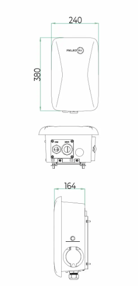 NEW VERSION!! Project EV Novo EVA-07S-SE Pro Earth Fast Wall Charger Single Gun RFID (32a Single Phase) - Project EV - Falcon Electrical UK