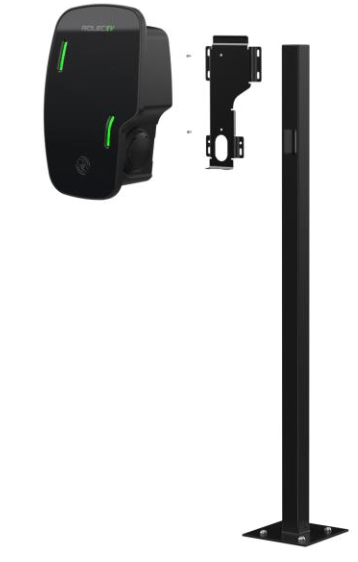 Rolec EVFP0030 Zura/WallPod/QUBEV Smart Mounting Post Fits up to 2 Chargers - Rolec - Falcon Electrical UK