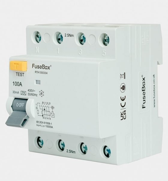 Fusebox RTA1000304 3 Phase, RCD, 100A 30mA, 4P, Type A - Fusebox - Falcon Electrical UK