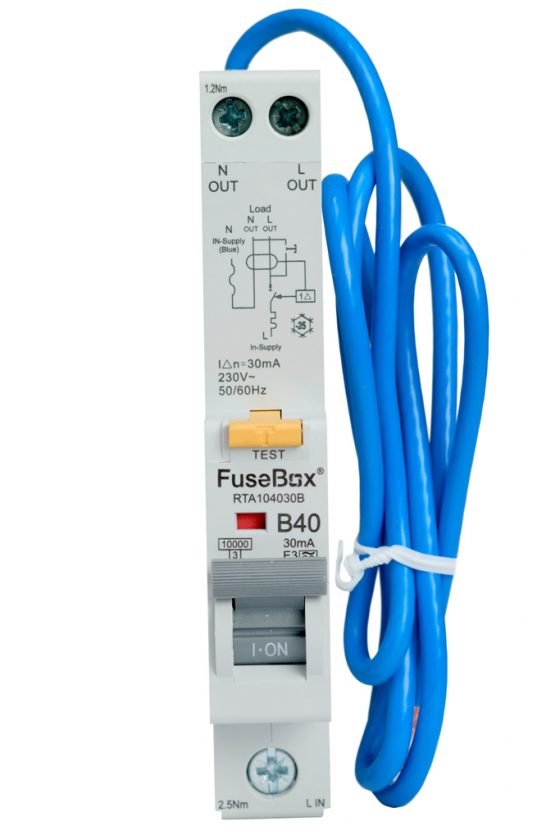 Fusebox RTA104030B 3 Phase,RCBO, 40A 30mA 10kA Type A Curve B - Fusebox - Falcon Electrical UK