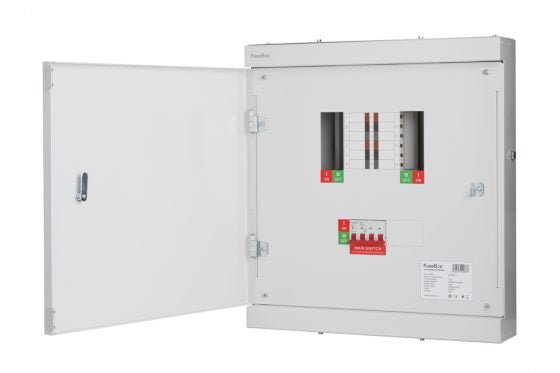 Fusebox TPN04FB Three Phase 4 way 125A, TPN Distribution Board, 4P Main Switch - Fusebox - Falcon Electrical UK