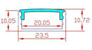 A2310 3m Length, Extra - Wide Aluminium Profile for LED Strip Light - Mixed Supply - Falcon Electrical UK