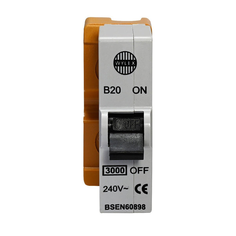 Wylex B20 20A, 6kA, Single Pole Type B MCB - Wylex - Falcon Electrical UK