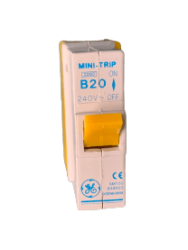 GE B20 20A, 6kA, Single Pole Type B MCB (639003) - GE - Falcon Electrical UK