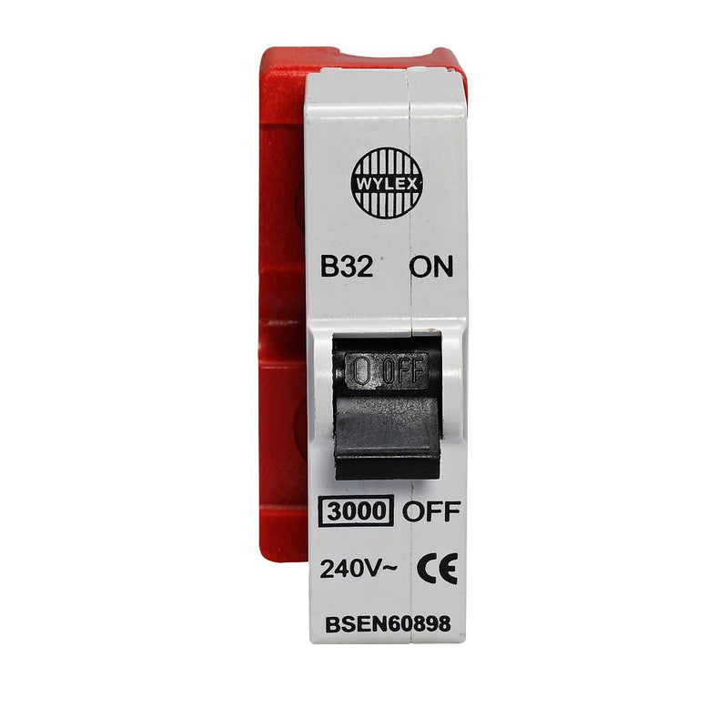 Wylex B32 32A, 6kA, Single Pole Type B MCB - Wylex - Falcon Electrical UK