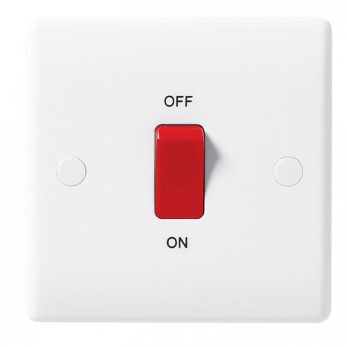 BG 875 White Nexus Moulded 45A Square Cooker Control Unit - BG - Falcon Electrical UK