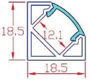 C1919 3m Length, Diagonal Aluminium Profile for LED Strip Light - Mixed Supply - Falcon Electrical UK