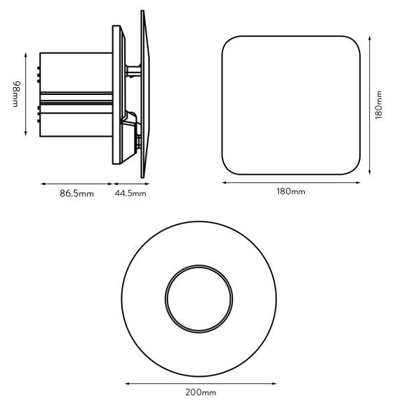 Xpelair Simply Silent Contour Extractor Fan C4HTSR (Humidistat and Timer) - Xpelair - Falcon Electrical UK