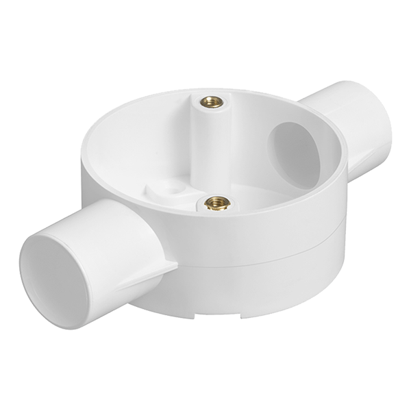 2-Way Round PVC Terminal Box for 20mm Conduit - CJB202WTWH - Mixed Supply - Falcon Electrical UK