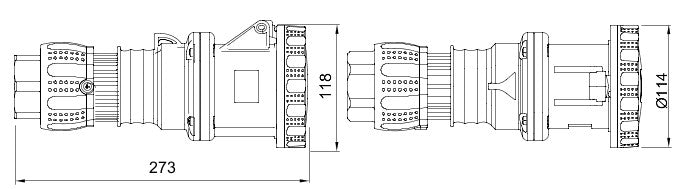 Gewiss GW63052H 63A, 3P+E Straight Connector HP w- Mantle Terminal 6H Outlet 380-415V - Gewiss - Falcon Electrical UK