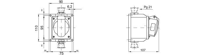 Gewiss GW62409 10°, 16A, 3P+N+E Angled Surface Mounting Socket 6H Outlet 380-415V - Gewiss - Falcon Electrical UK