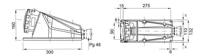 Gewiss GW62535 90°, 125A, 3P+N+E Angled Surface Mounting Socket 6H Outlet 380-415V - Gewiss - Falcon Electrical UK