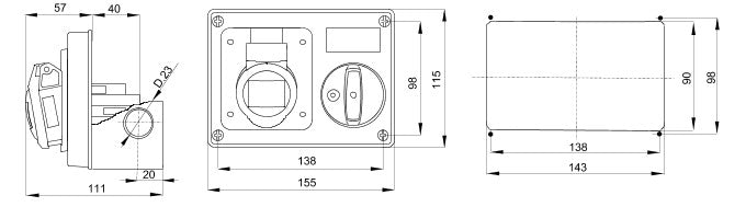 Gewiss GW66009 3P+N+E, 16A, Fixed Interlocked Horizontal Socket-Outlet w- Bottom 346 - 415V, 6H - Gewiss - Falcon Electrical UK