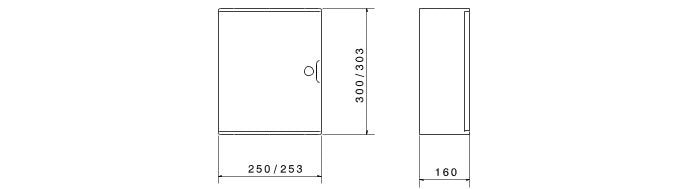 Gewiss GW46001F 250x300x160mm Enclosure w- Blank Door & Lock - Gewiss - Falcon Electrical UK